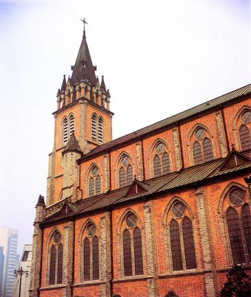 Side of Catholic church in Myeong-dong