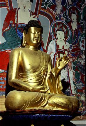 Seated Gilt-Bronze Amitabha Buddha Statue in Bulguksa Temple