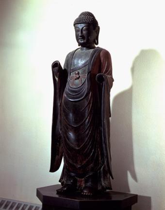 Standing Gilt-Bronze Bhaisajyaguru Buddha Statue in Baengnyulsa Temple