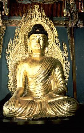 Seated Clay Buddha Statue in Buseoksa Temple