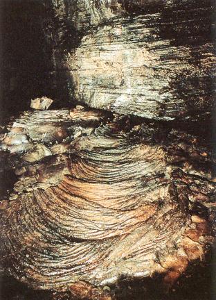 Parabolic wrinkles lava(ROPY  LAVA, Manjanggul cave)