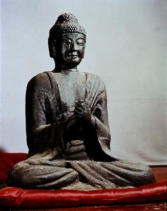 Seated Iron Vairocana Buddha Statue in Jeungsimsa Temple
