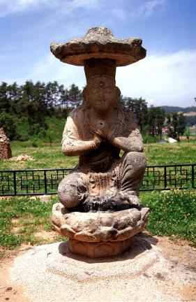 Seated Stone Buddha Statue in Sinboksa Temple Site