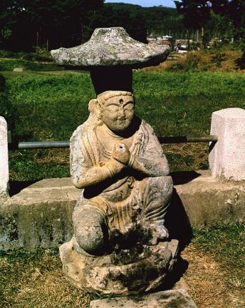 Seated Stone Buddha Statue in Sinboksa Temple Site