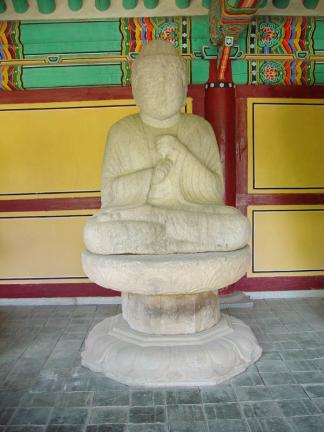 Seated stone Vairocana buddha satue in Mulgeol-ri, Hongcheon