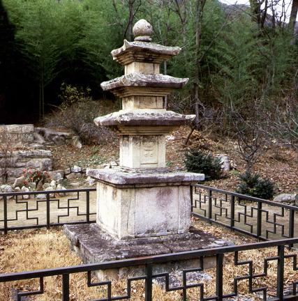Three storied stone pagoda in Yeongguksa Temple