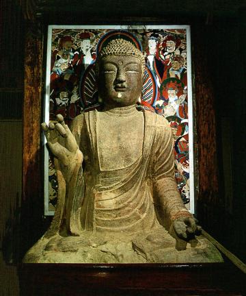 Seated Iron Buddha Statue in Silsangsa Temple