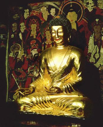 Seonwonsacheoljoyeoraejwasang(Seated iron buddha of Seonwonsa Temple)