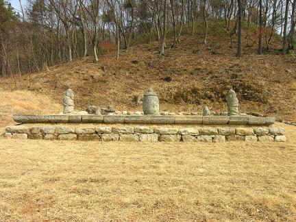 The whole view of Stupas and Stair in Ansimsa Temple