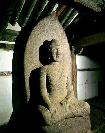 Seated Stone Buddha Statue in Dogapsa Temple