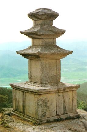 Three Storied Stone Pagoda  at Yongjangsa Valley of Mt. Namsan in Gyeongju