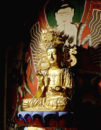 Seated bronze Bodhisattva of Unbuam Hermitage of Eunhaesa Temple