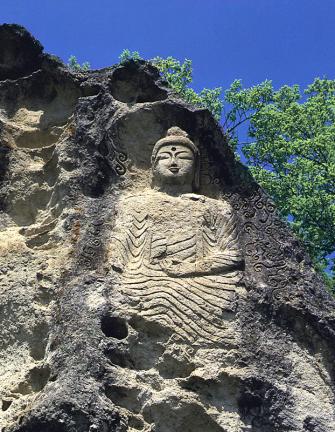 Relief of seated buddha of Golguram Hermitage in Wolseong