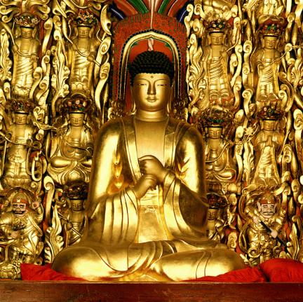 Seated iron buddha statue in Namjangsa Temple, Sangju
