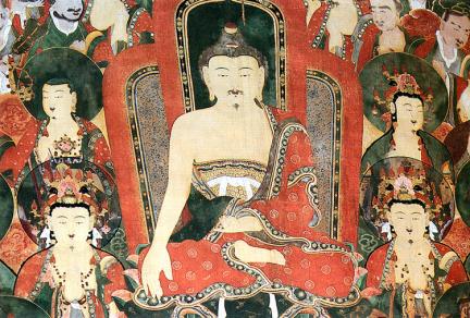 The painting of the main buddha statue