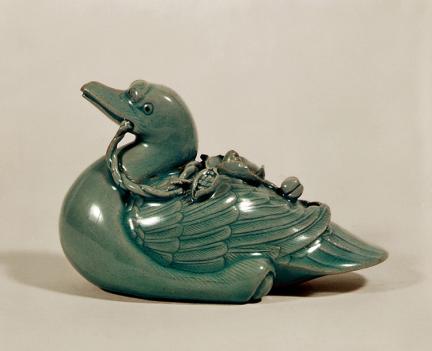 Celadon Water Dropper in the shaped of a Duck