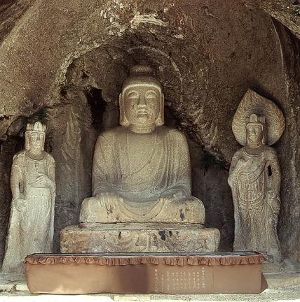 Trinity Buddha Statues at Stone Cave in Gunwi