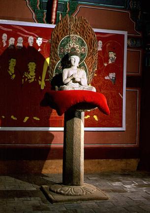 Seated Iron Vairocana Buddha Statue in Janggoksa Temple